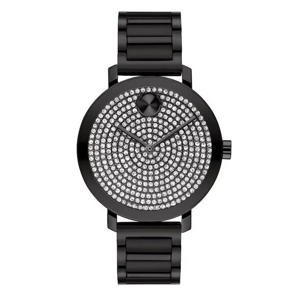 Movado Bold Ladies Watch Black Ion Plated Stainless Steel Evolution 2.0 3601153